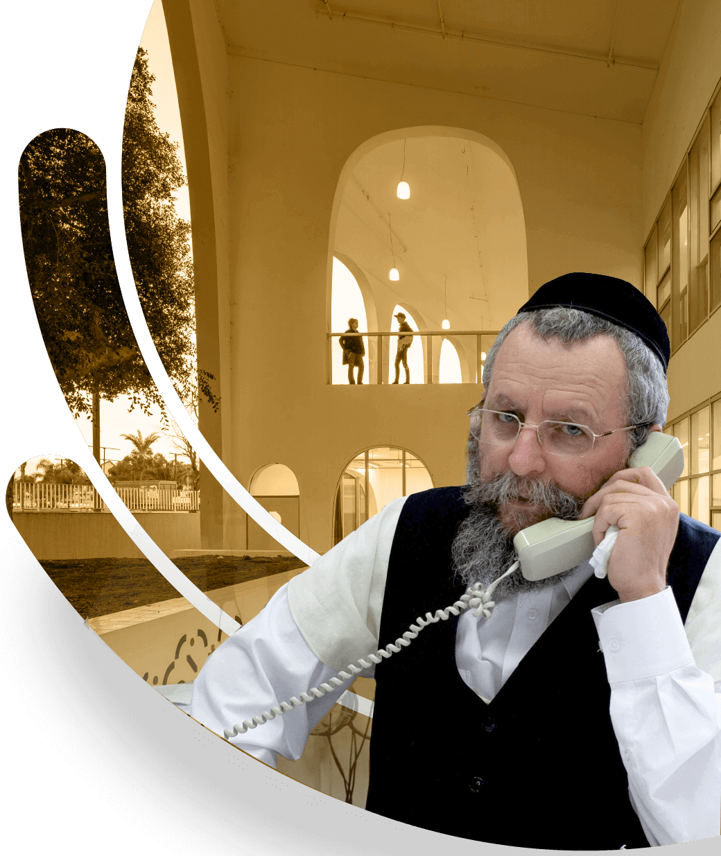 הרב אלימלך פירר מדבר בטלפון עזרה למרפא